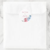 ピンクブルーピーニーフローラボーイガールバプテスマ ラウンドシール (バッグ)