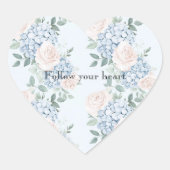 ピンクブルーフラワーズストライプブライダルシャワー ハートシール (正面)