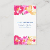 ピンクブルーフローラシックウェディングプランナー 名刺 (正面)