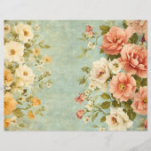 ピンクブルーフローラジャンクジャーナルスクラップブック紙 (正面)