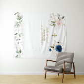 ピンクブルーフローラツインズ1stバースデーバプテスマ タペストリー