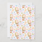 ピンクブルーフローラホットエアバルーンガールベビーシャワー 招待状 (裏面)