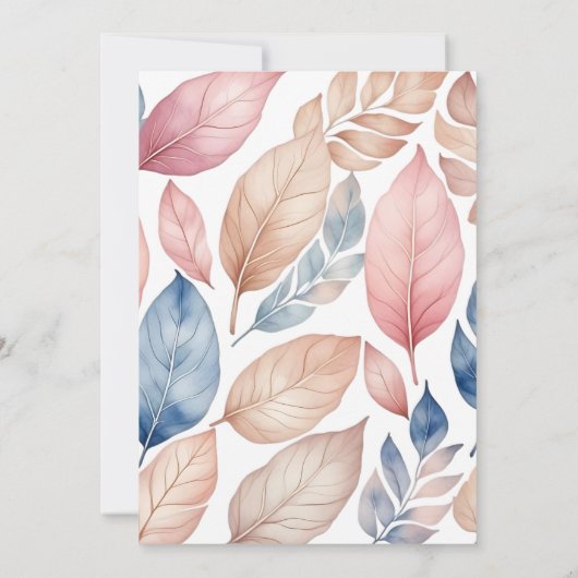 ピンクブルーフローラボホシック赤ちゃんシャワー 招待状 (裏面)