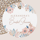 ピンクブルーフローラボーホシックブライダルシャワーサンキューユナイテッド フェイバータグ