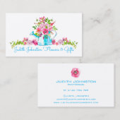 ピンクブルーフローラ水彩カスタム 名刺 (正面/裏面)