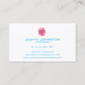 ピンクブルーフローラ水彩カスタム 名刺 (裏面)