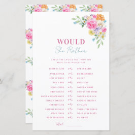 ピンクブルーブライダルシャワーは彼女はむしろゲームをする