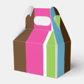 ピンクブルーブラウングリーンモダンバースデーパーティーのお気に入り フェイバーボックス (正面サイド)