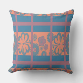 ピンクブループレイド装飾用クッション クッション