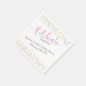 ピンクブルーベビー複合ジョイントフレンズお祝い スタンダードカクテルナプキン (角)