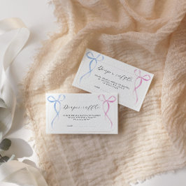 ピンクブルーボウオムツラッフルチケットベビーシャワー エンクロージャーカード