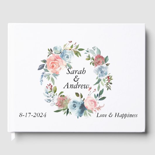 ピンクブルーボーホグリーンリーリース結婚ズ ゲストブック (正面)