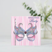 ピンクブルーマスカレードパーティー 招待状 (スタンド正面)