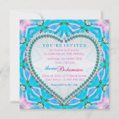 ピンクブルーマンダラボヘミアンディナーパーティの招待状 招待状 (裏面)