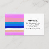 ピンクブルーミニマリストストライプズハンドメイド 名刺 (裏面)