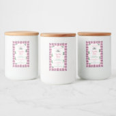 ピンクブルーミングバラロゴ付き白い製品ラベル フードラベル (ボトル)