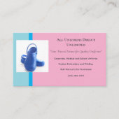 ピンクブルーメディカルクロッグユニフォーム 名刺 (正面)