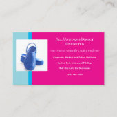 ピンクブルーメディカルクロッグユニフォーム 名刺 (正面)