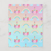 ピンクブルーユニコーンクラウドパターンスクラップブック紙 (裏面)