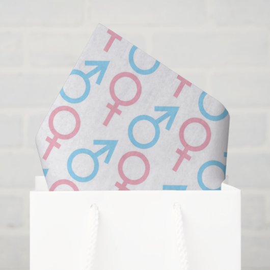 ピンクブルーユニセックスパターンの性別は組織を明らかにする 薄葉紙 (ギフトバッグ)
