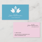 ピンクブルーヨガインストラクターカスタム 名刺 (正面/裏面)