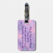 ピンクブルーラベンダー球ラゲッジタグ ラゲッジタグ (裏面縦)