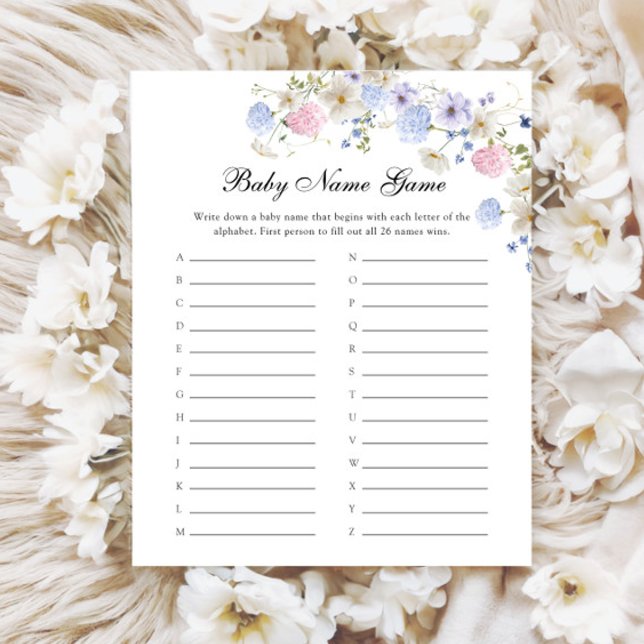 ピンクブルーワイルドフラワージェンダー表示ベビー名ゲーム (クリエイターアップロード済み)