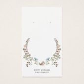 ピンクブルーワイルドフラワーローレルイヤリングディスプレイカード (正面)