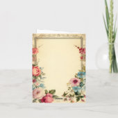 ピンクブルーヴィンテージフローラありがとう文房具 ノートカード (裏面)