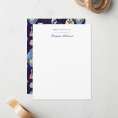 ピンクブルーヴィンテージ花瓶個人文房具 ノートカード (正面/裏面インサイチュ)