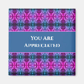 ピンクブルー万華鏡のように千変万化するパターン感謝してい マグネット (正面)