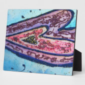 ピンクブルー信仰グリッターハートアートプリントプラーク フォトプラーク (側面)