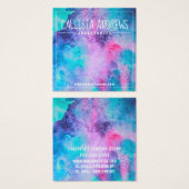 ピンクブルー塩水色イヤリングディスプレイカード (正面&裏面)