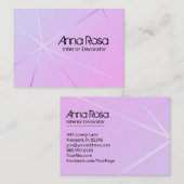 *~*ピンクブルー幾何モダンバラゴールドフォイル 名刺 (正面/裏面)