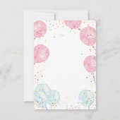 ピンクブルー性別リビールサンキューノートカード サンキューカード (裏面)