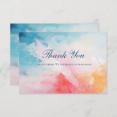 ピンクブルー抽象芸術ビジネスサンキューカード エンクロージャーカード (正面/裏面)