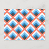 ピンクブルー抽象芸術幾何学的デザイン色 ポストカード (正面)