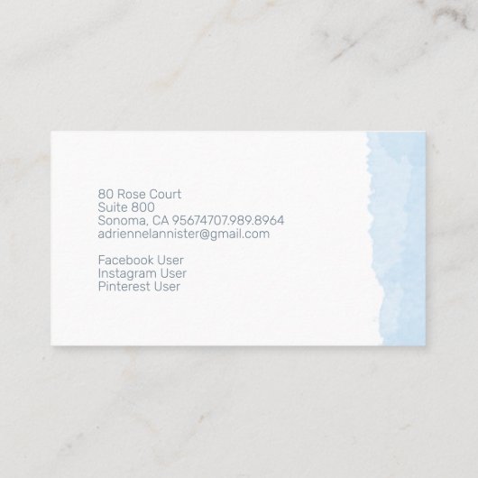 ピンクブルー抽象芸術 名刺 (裏面)