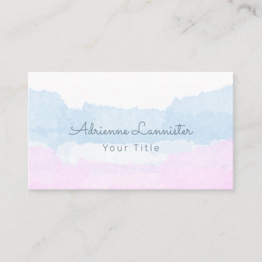 ピンクブルー抽象芸術 名刺 (正面)