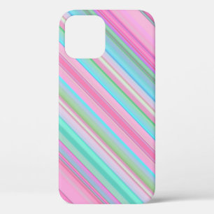 ピンクブルー抽象芸術 iPhone 12ケース