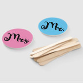 ピンクブルー新郎新婦の試合結婚の様子 ハンドファン (組立なし)