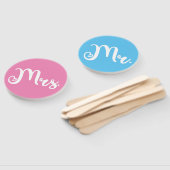 ピンクブルー新郎新婦の試合結婚の様子 ハンドファン (組立なし)