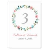 ピンクブルー春フローラ結婚リーステーブル テーブルナンバー (裏面)