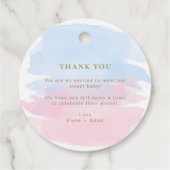 ピンクブルー水の色ポップ・アートの彼女がポップメッセージカード フェイバータグ (裏面)