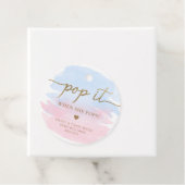 ピンクブルー水の色ポップ・アートの彼女がポップメッセージカード フェイバータグ (インサイチュ)