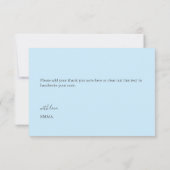 ピンクブルー水玉模様フラットサンキューカード サンキューカード (裏面)