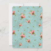 ピンクブルー水玉模様結婚フローラ 招待状 (裏面)