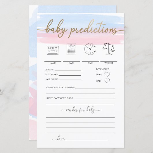 ピンクブルー水色ベビー予測ゲーム (正面/裏面)