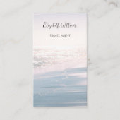 ピンクブルー海ライト | QRコード 名刺 (正面)