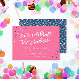 ピンクブルー祝大学院生パーティー 招待状